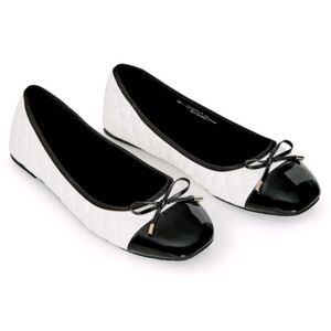 EVANS EXTRA WIDE FIT Size 7EEE Ivory Quilted Ballet Flat (SH05)